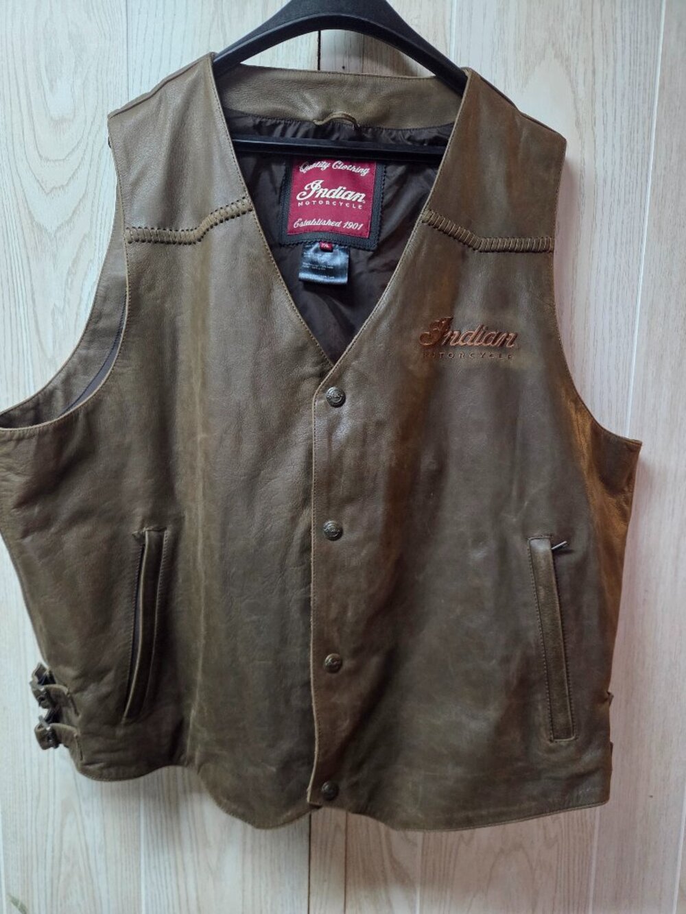 Indian Motorcycle leather vest. XXL